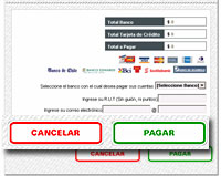 Imagen con el formulario del sitio Servipag en que ofrece los botones Cancelar y Pagar