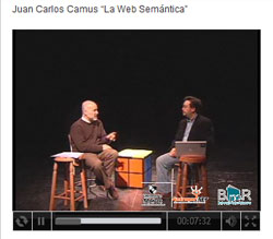 Juan Carlos Camus conversando con Daniel Fajardo en el Webinar de Web Semántica