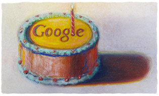 Imagen de la portada de Google el día de su cumpleaños número 12