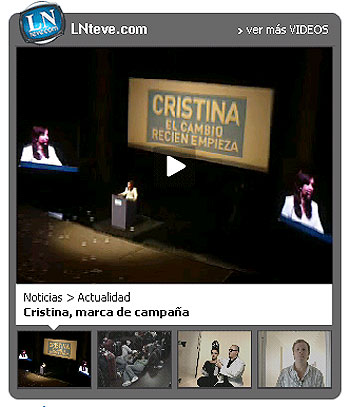 La imagen muestra un espacio interactivo que promociona el sitio de videos, desde la portada del diario La Nación